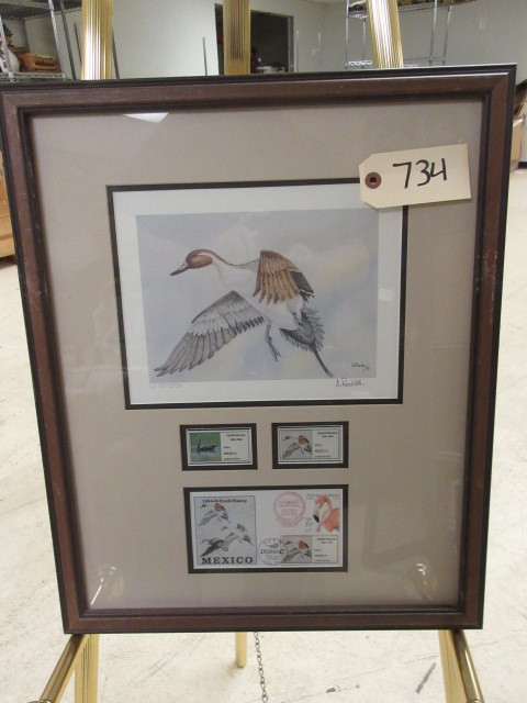 lot 734 image: 1993 MEXICO FIRST NATION DUCK STAMP, PRINT & POSTCARD BY A. ROVIRA HAND SIGNED LIMITED EDITION