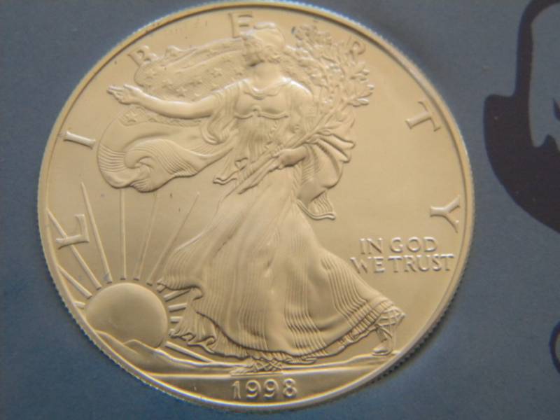 1998 American Silver Eagle - 1 Troy Oz. Fine (.999) Silver