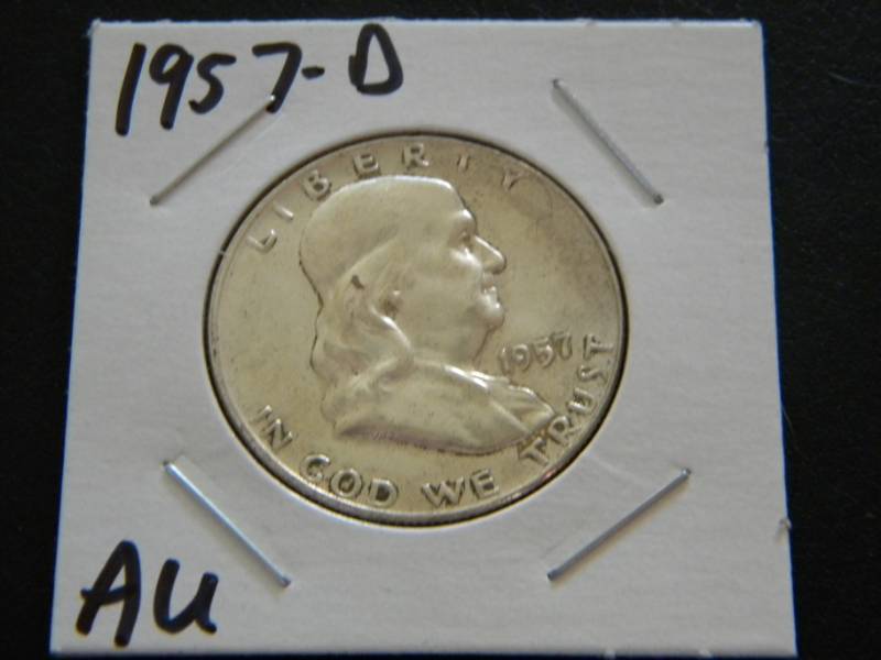 1957 D Franklin Silver Half Dollar