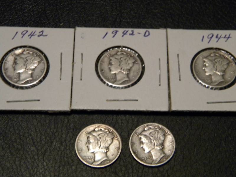 5 Mercury Silver Dimes