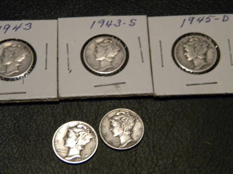 5 Mercury Silver Dimes
