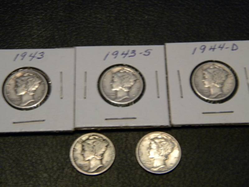 5 Mercury Silver Dimes