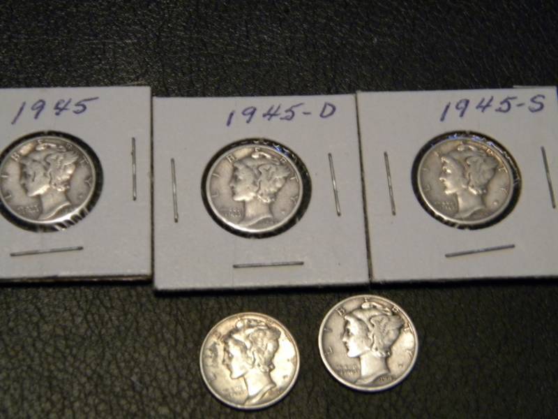 5 Mercury Silver Dimes