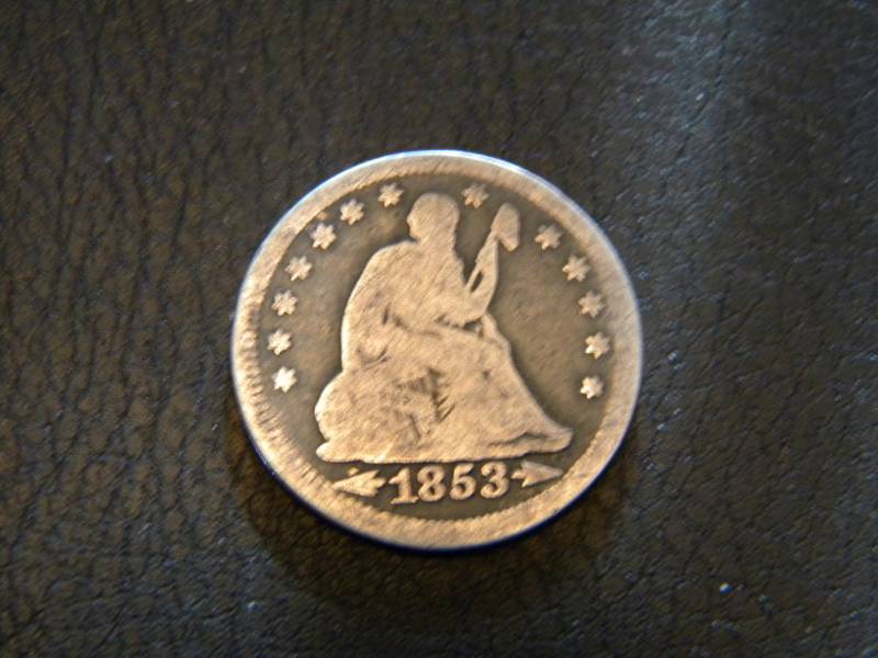 1853 Seated Liberty Silver Quarter