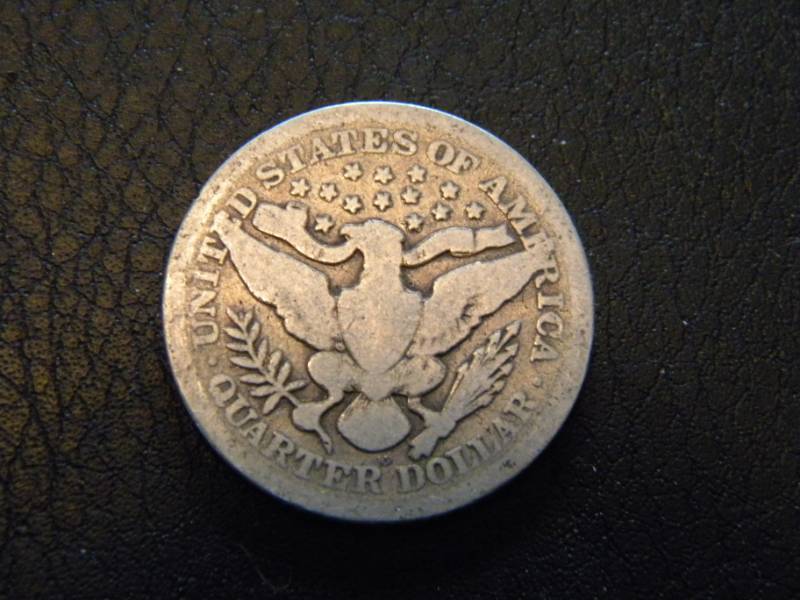 1909 D Barber Silver Quarter
