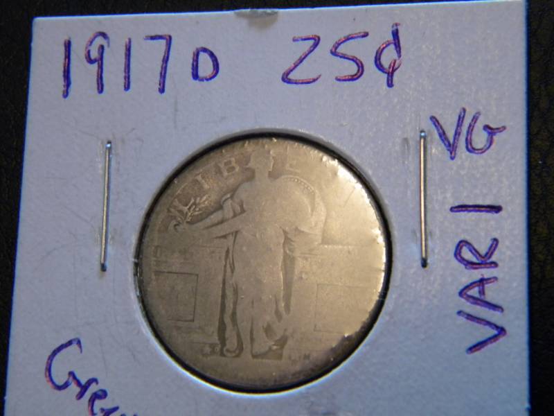 1917 D Type-1 Standing Liberty Silver Quarter