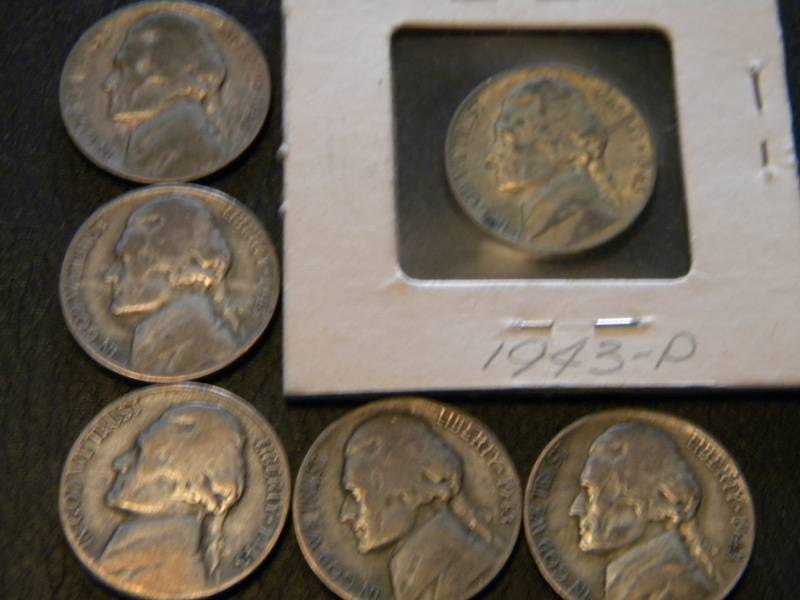 6 World War II 35% Silver Nickels