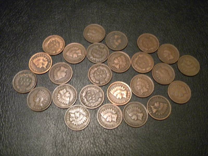 25 Indian Head Pennies