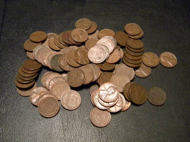 100 Wheat Back Pennies