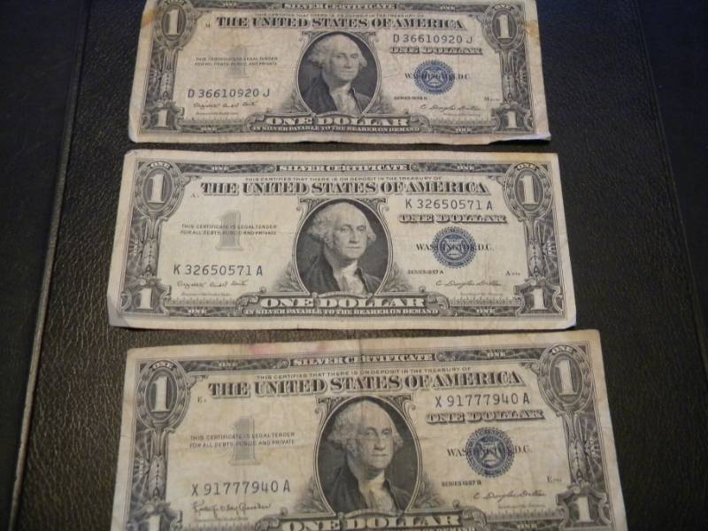3 - $1.00 Silver Certificates