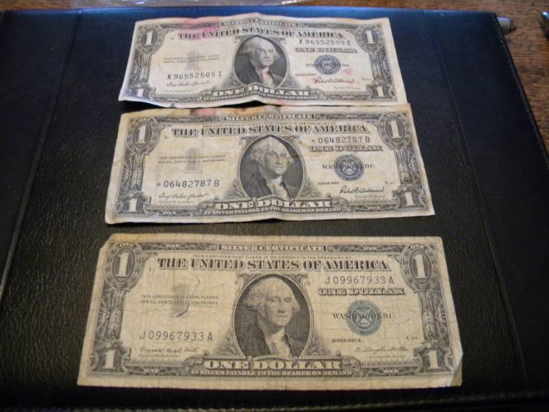 3 - $1.00 Silver Certificates (one is a Star Note)