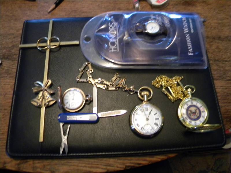 3 Pocket Watches,Watch,50th Anniversary Cross & Pocket Knife