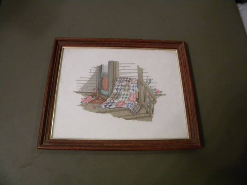 Cross Stitch Front Porch Scene -16 x 13