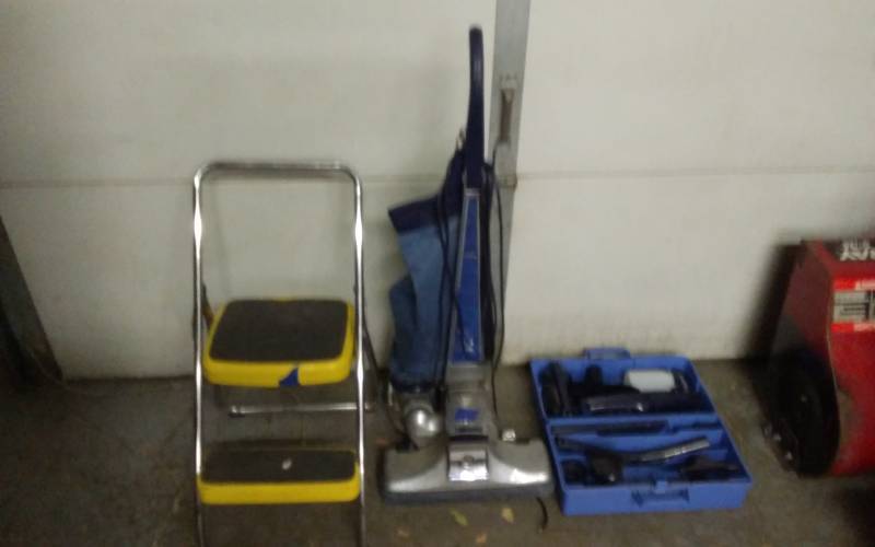 lot 2 image: Kirby Vacuum With Attachments, Step Stool