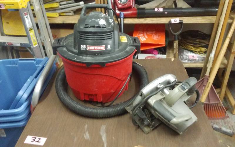 lot 42 image: Craftsman 6-Gallon Shop Vac, Craftsman Circular Saw With Laser LightLevel
