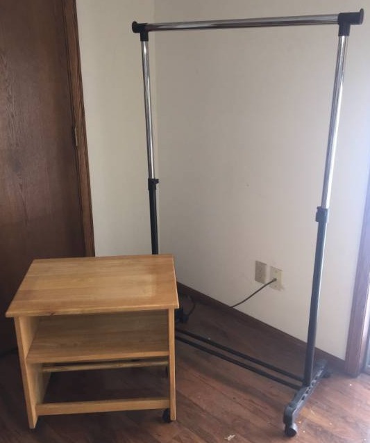 Clothing Rack and Rolling Shelf