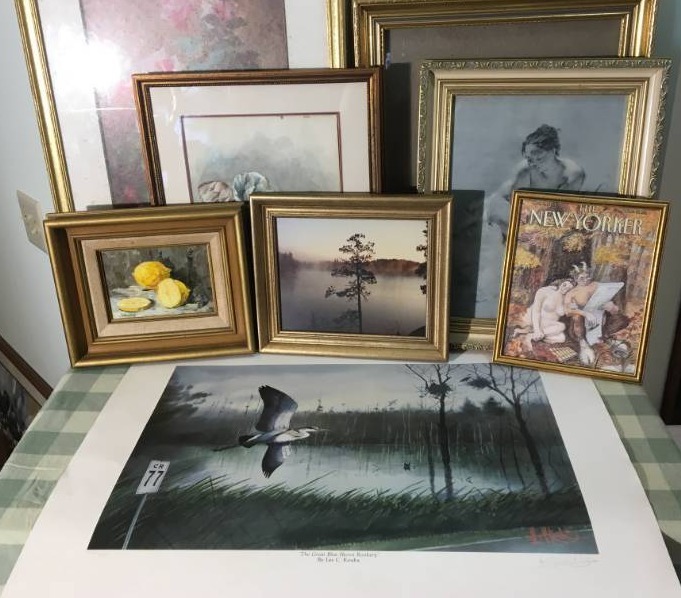 Numbered Print and Assorted Wall Art