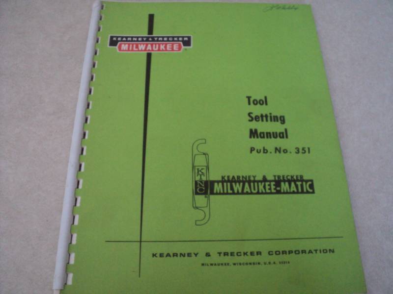 lot 22 image: Vintage Machine Shop Tool Manual K...