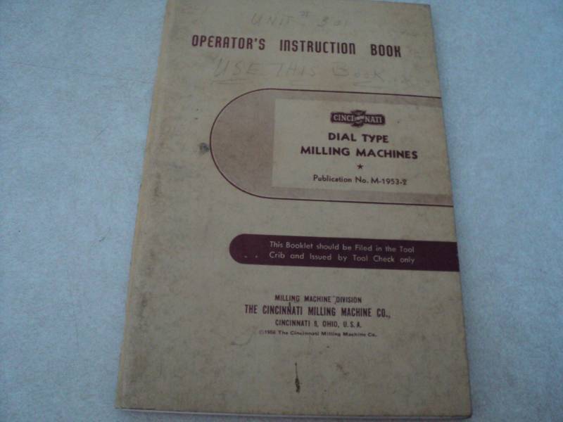 lot 24 image: Vintage Machine Shop Tool Manual C...