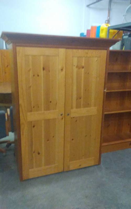 Hand Made 2-Door Armoire (WoodKnotty Pine)  Overall Width 43-12 (58 Inches At The Crown) x 70 x 14
