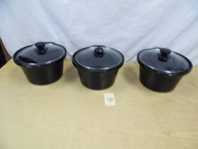 Lot of 3 Covered Crocks