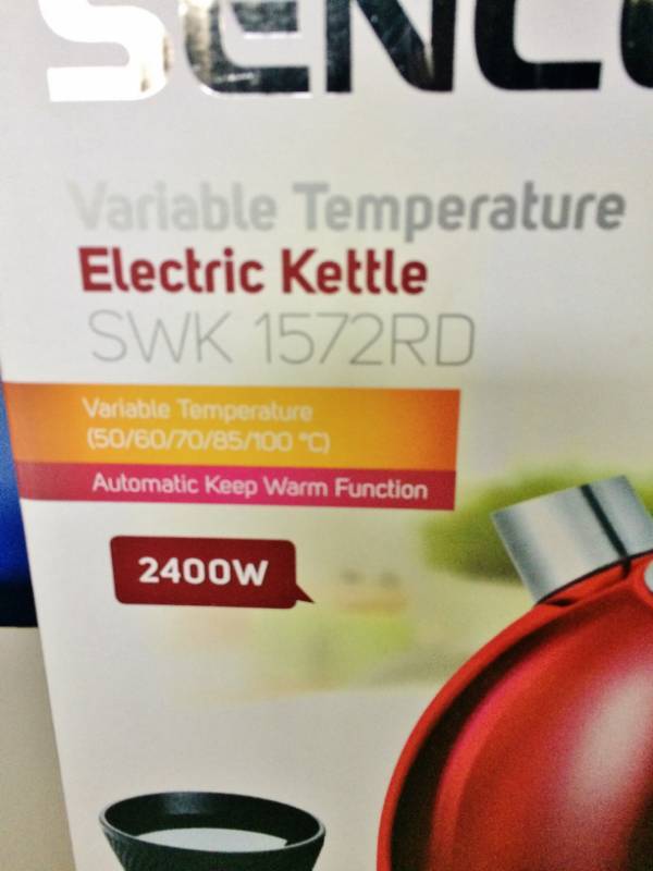 lot 9 image: NEW Sencor SWK 1572RD Electric Intelligent Fast Boil Kettle with Variable Temperature Control - US ELECTRIC ADAPTER INCLUDED
