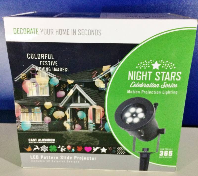 lot 1 image: NEW Viatek Night Stars Celebration Series Motion Projection Lighting LED Pattern Slide Projector - 12 Different Displays