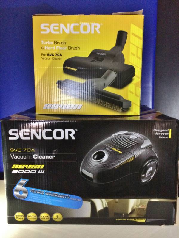 lot 36 image: WOW NEW -  SENCOR SVC7CA Seven Vacuum Cleaner 2000W with Turbo Brush & Hard Floor Brush US ELECTRIC ADAPTER INCLUDED