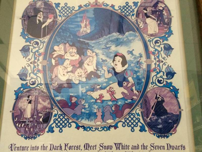 lot 9 image: Vintage Large Framed & Matted 1983&nbspDisneyland Resort Attraction Poster Print Fantasyland Snow Whites Scary Adventures&nbspSize&nbsp39 x 27 Excellent Condition