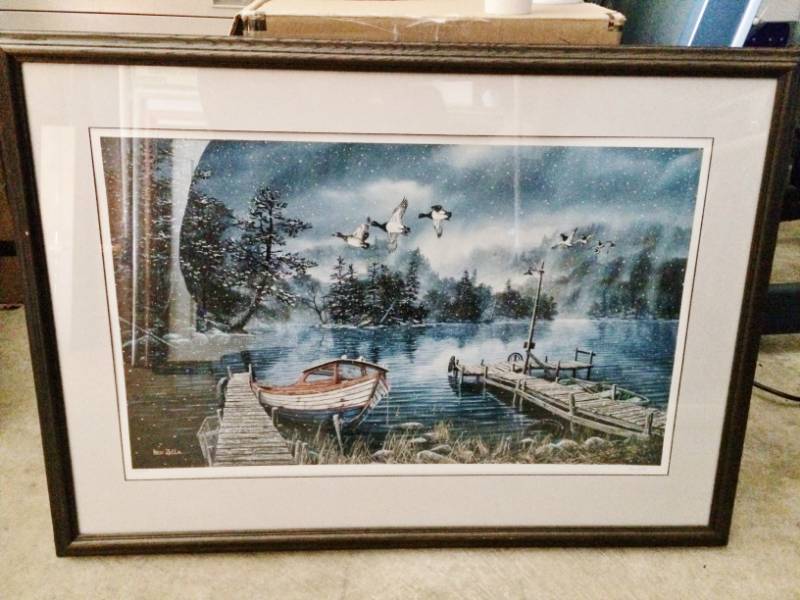 lot 10 image: Framed & Matted Large Print Numbered 4931500 Pencil Signed By Artist Ken Zylla Lake of the Woods&nbspNorth American Wildlife Size&nbsp28 x 39.25 Excellent Condition