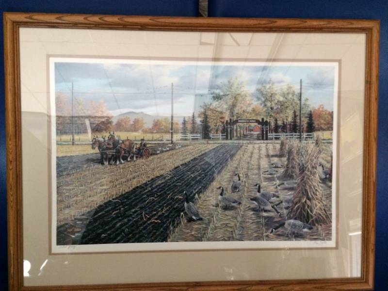 lot 13 image: Amazing Artists Proof&nbspFramed & Matted Large Print Numbered 223500 AP Pencil Signed By Artist&nbspKen Zylla Fall Plowing  At Earle Brown Brooklyn Farm - Size&nbsp28 x 37  Excellent Condition