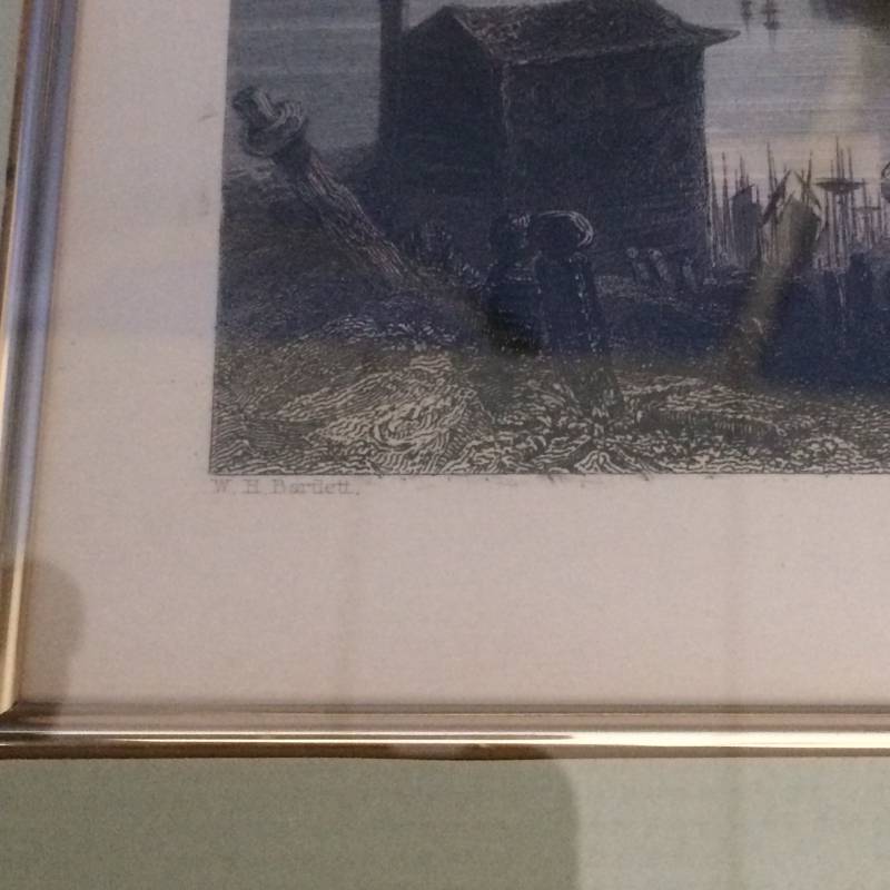 lot 24 image: Framed & Matted Print The Tower of Galata&nbspArtist W. H. Bartlett&nbspEngraver R. Wallis &nbspSize&nbsp12 x 14 Excellent Condition