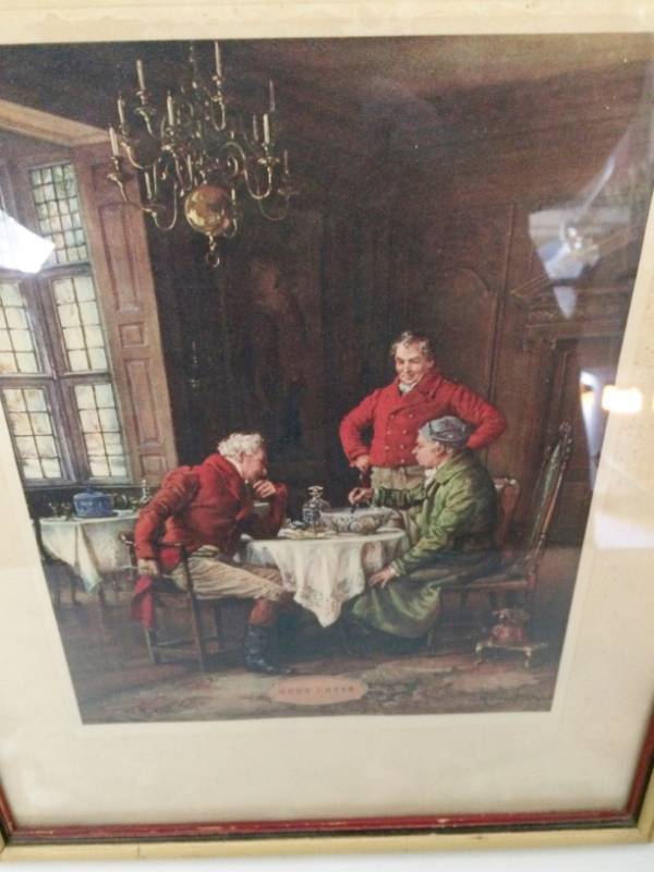 lot 31 image: Vintage Framed Print Artist Margaret Dovaston Good Cheer Size&nbsp19.5 x 13 Has some wear