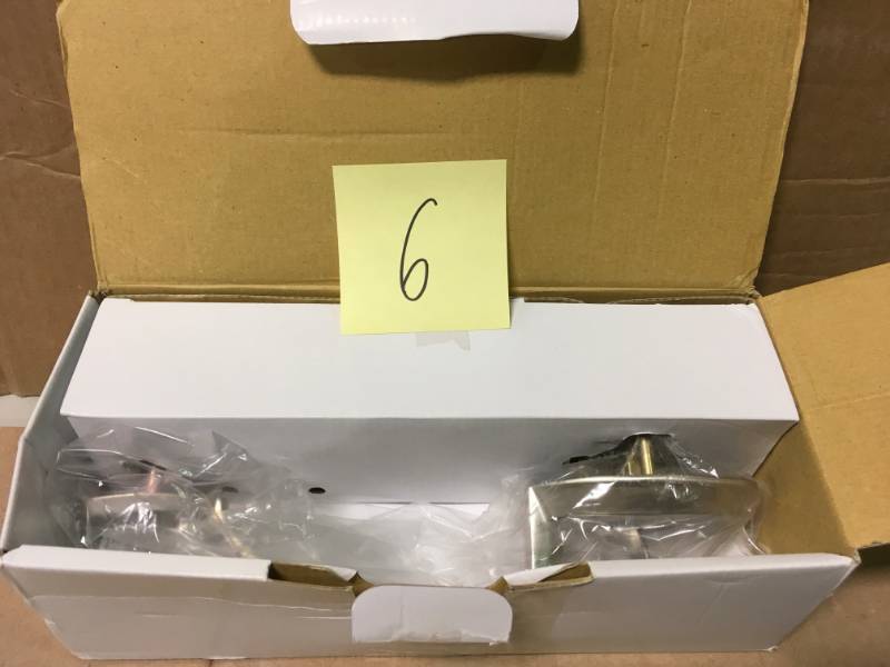 lot 6 image: Wilmington Single Cylinder Stainless Steel Door Handleset with Tulip not used