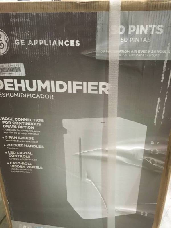 lot 15 image: GE 50 pt. Dehumidifier, ENERGY STAR open box in like new condition
