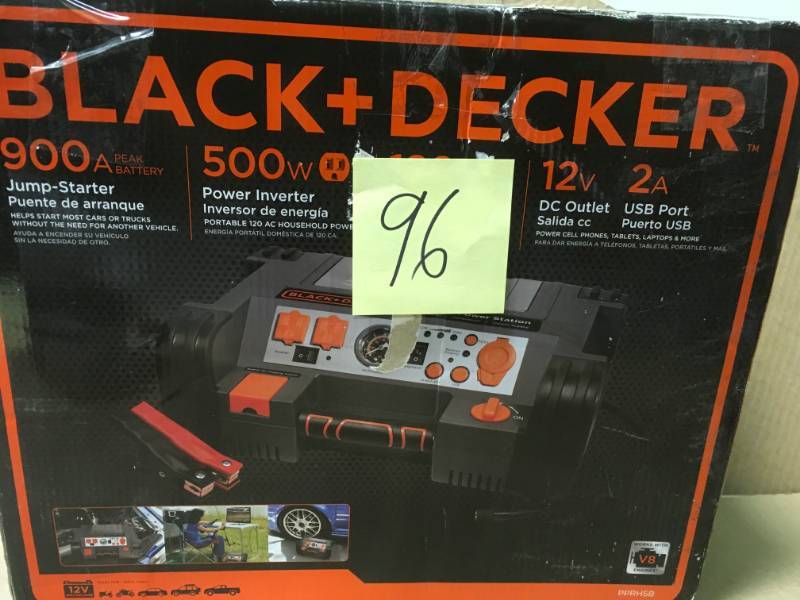 lot 96 image: BLACKDECKER 500-Watt Portable Power Station USED works