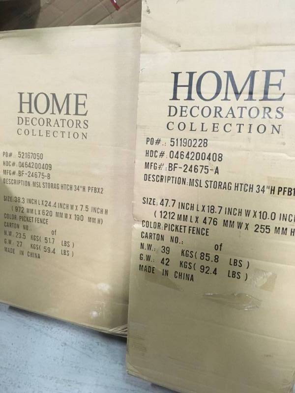 lot 10 image: Home Decorators Collection Oxford White Storage Cabinet 34 IN open box in new condition