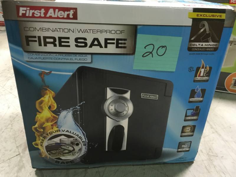 lot 20 image: First Alert 0.94 cu. ft. Capacity Waterproof and Fire Resistant Safe open box in new condition