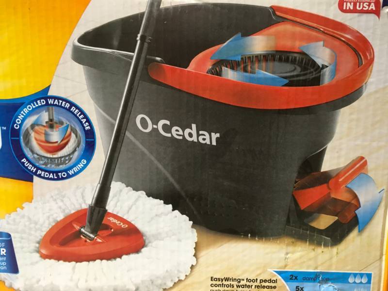 lot 21 image: O-Cedar Easy Wring Spin Mop and Bucket open box in new condition