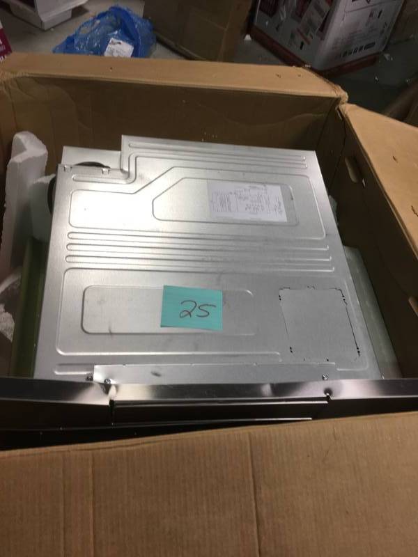 lot 25 image: Sharp 30 in. W 1.2 cu. ft. Built-In Microwave Drawer with Easy Touch Control in Real Stainless PLEASE SEE PHOTOS FOR DAMAGE