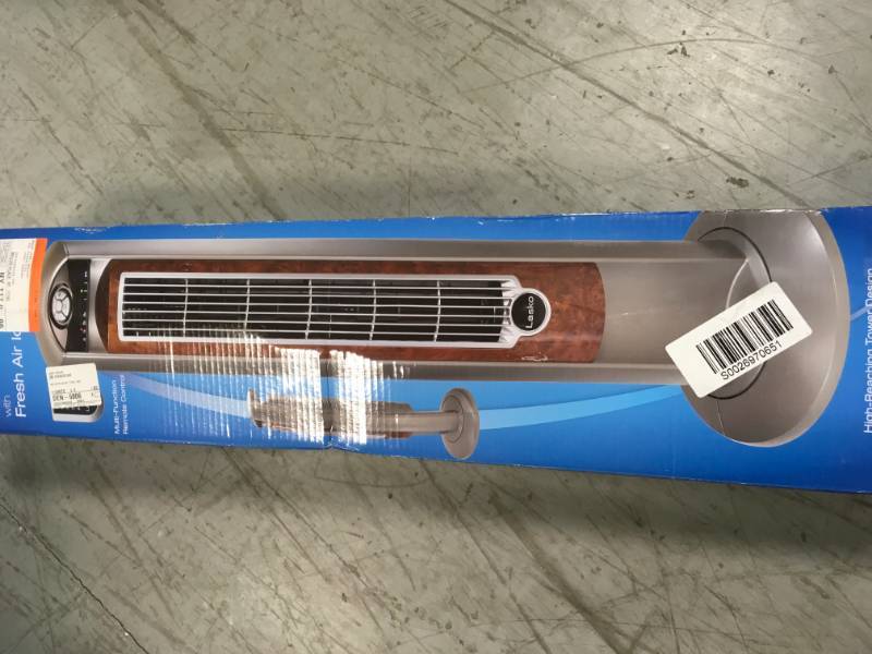 lot 54 image: Lasko Wind Curve 42 in. Oscillating Tower Fan with Fresh Air Ionizer open box in new condition