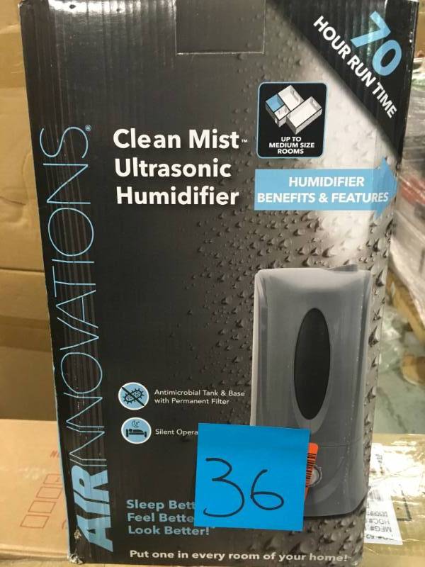 lot 36 image: Air Innovations 1.1 Gal. Cool Mist Humidifier for Medium Rooms up to 400 sq. ft. open box in new condition