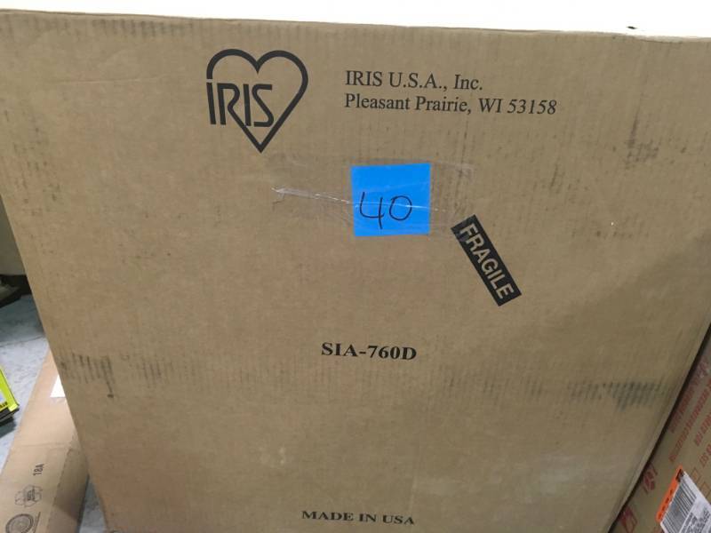 lot 40 image: IRIS 82 Qt. Remington Weathertight Store-It-All Storage Bin in Black (4-Pack) open box in new condition