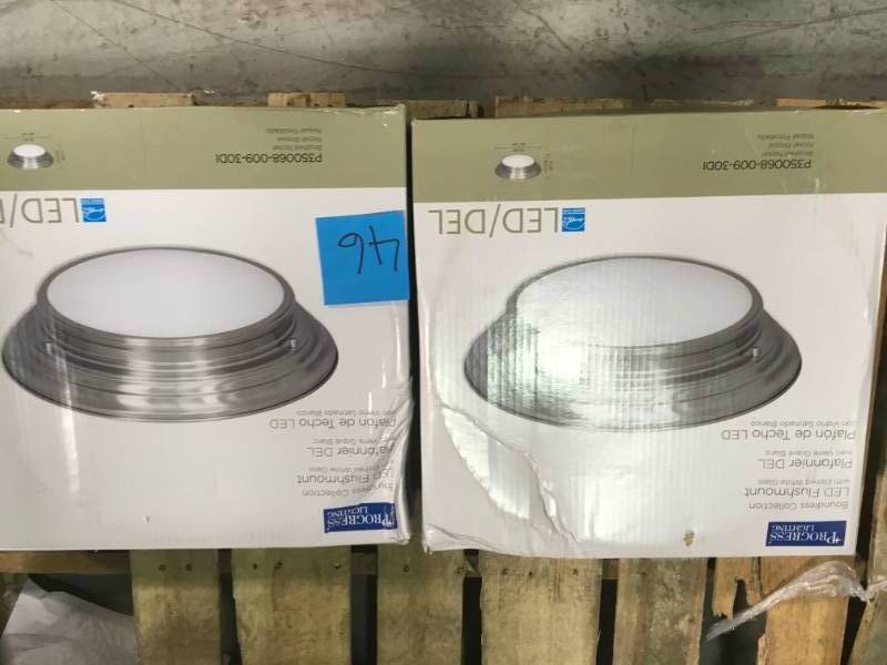 lot 46 image: Progress Lighting 15.25 in. Boundless Collection 17-Watt Integrated LED Flushmount LOT OF 2 new