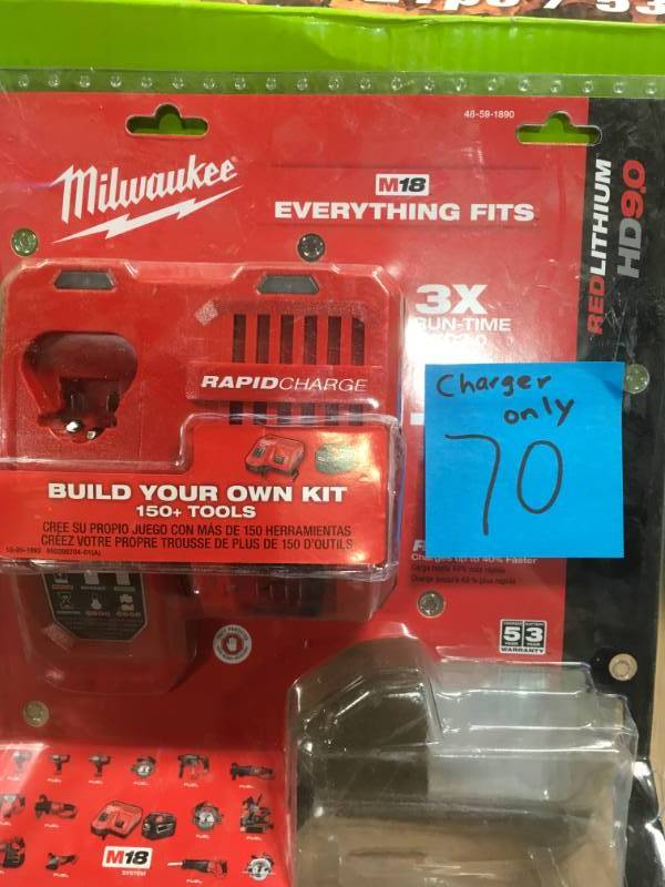 lot 70 image: Milwaukee M18 Charger Starter ONLY open box in new condition