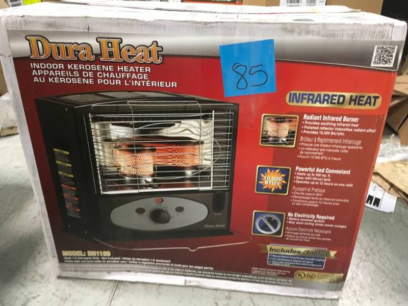 lot 85 image: DuraHeat 10,000 BTU Portable Radiant Kerosene Heater open box in new condition