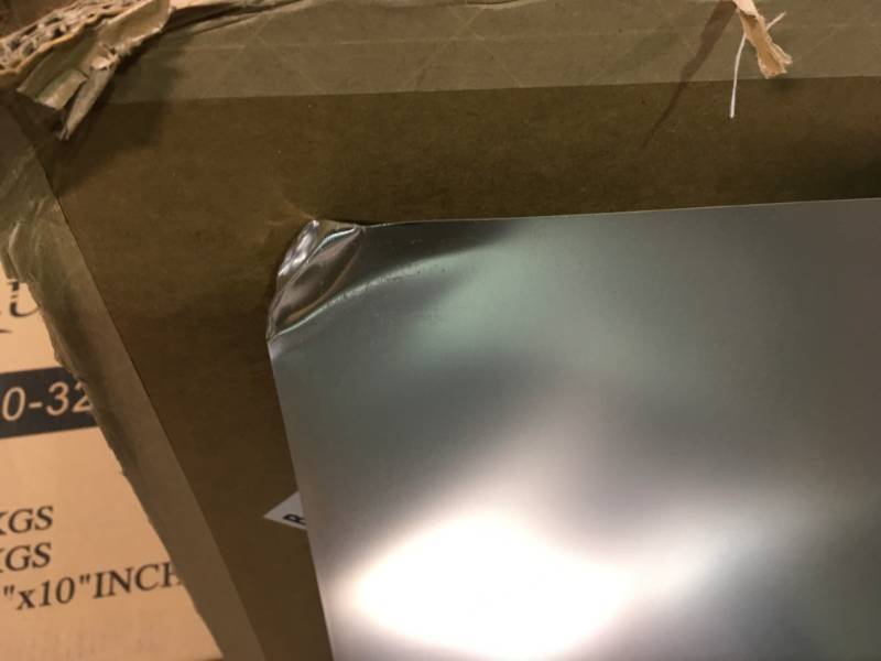 lot 89 image: M-D Building Products 36 in. x 36 in. Plain Aluminum Sheet in Silver not used