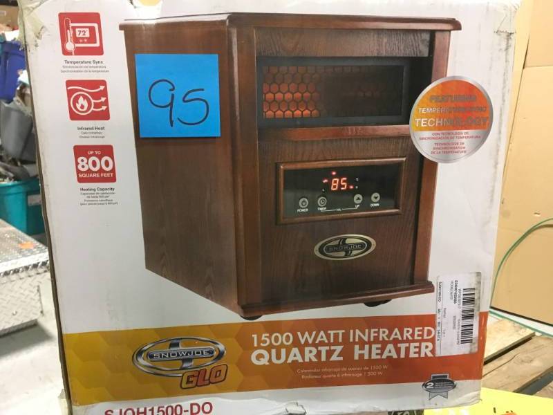 lot 95 image: Snow Joe GLO 1500-Watt Infrared Quartz Heater open box in new condition