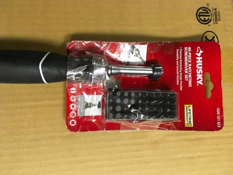Husky Ratcheting Screwdriver Set (40-Piece) open box in new condition