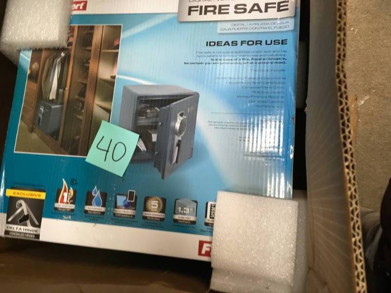 First Alert 1.31 Cubic-ft Waterproof Fire Safe with Digital Lock open box in new condition
